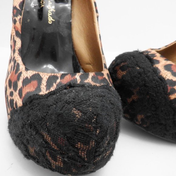 ANDRES MACHADO Brown and Tan Leopard Pattern High Heels, Size 3 (approx.) - Picture 3 of 13